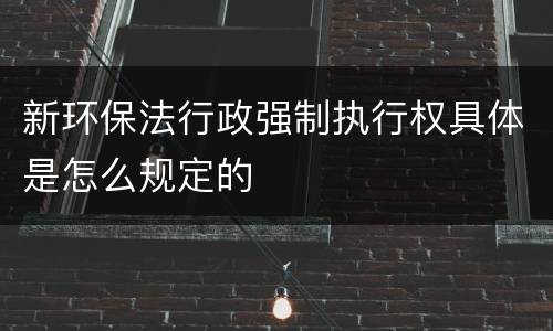 新环保法行政强制执行权具体是怎么规定的