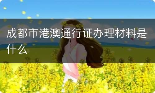成都市港澳通行证办理材料是什么