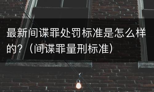 最新间谍罪处罚标准是怎么样的?（间谍罪量刑标准）