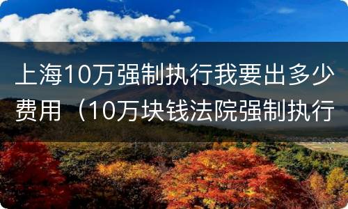 上海10万强制执行我要出多少费用（10万块钱法院强制执行要多久）
