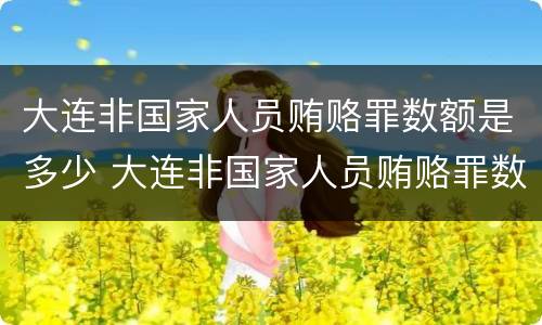 大连非国家人员贿赂罪数额是多少 大连非国家人员贿赂罪数额是多少钱