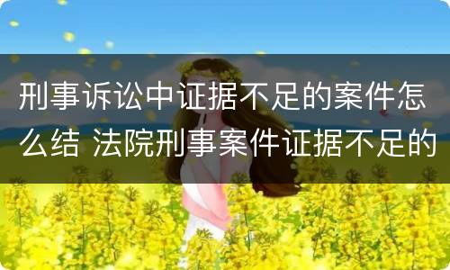 刑事诉讼中证据不足的案件怎么结 法院刑事案件证据不足的案子怎么处理