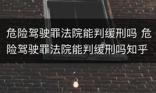 危险驾驶罪法院能判缓刑吗 危险驾驶罪法院能判缓刑吗知乎