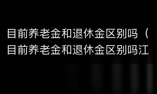 目前养老金和退休金区别吗（目前养老金和退休金区别吗江苏）