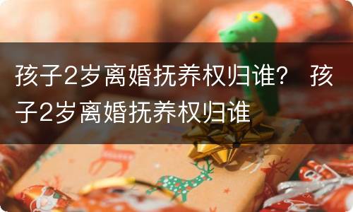 孩子2岁离婚抚养权归谁？ 孩子2岁离婚抚养权归谁