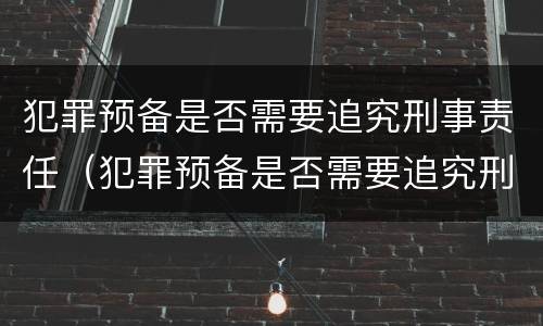 犯罪预备是否需要追究刑事责任（犯罪预备是否需要追究刑事责任呢）