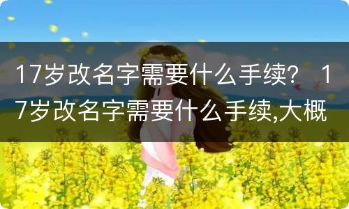 17岁改名字需要什么手续？ 17岁改名字需要什么手续,大概要多少天