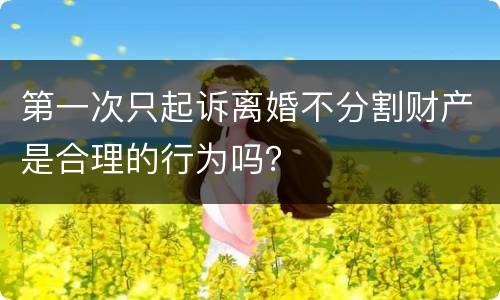 第一次只起诉离婚不分割财产是合理的行为吗？