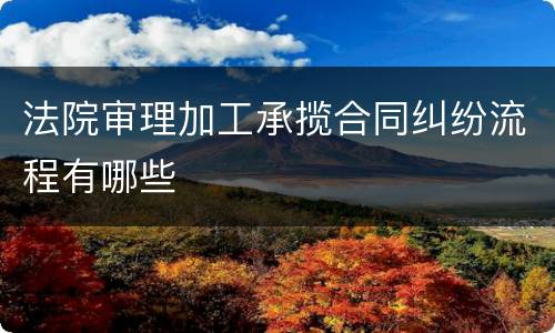 法院审理加工承揽合同纠纷流程有哪些