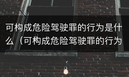 可构成危险驾驶罪的行为是什么（可构成危险驾驶罪的行为是什么意思）