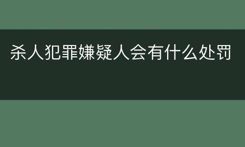 杀人犯罪嫌疑人会有什么处罚