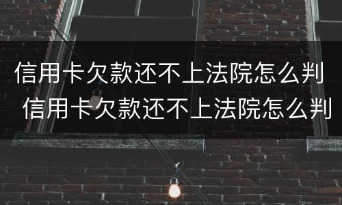 信用卡欠款还不上法院怎么判 信用卡欠款还不上法院怎么判的