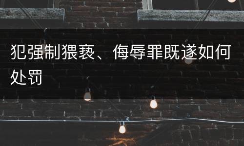犯强制猥亵、侮辱罪既遂如何处罚