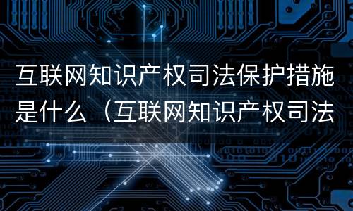 互联网知识产权司法保护措施是什么（互联网知识产权司法保护措施是什么）