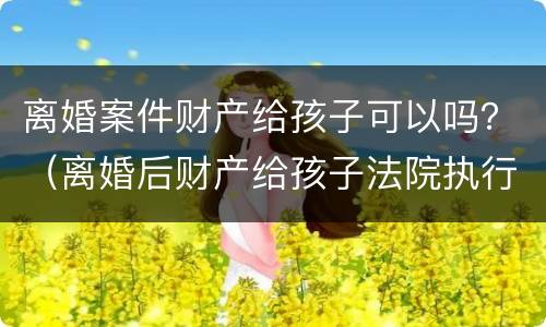 离婚案件财产给孩子可以吗？（离婚后财产给孩子法院执行吗）