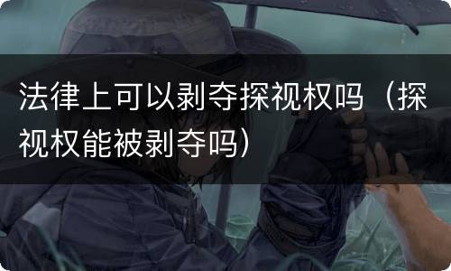 法律上可以剥夺探视权吗（探视权能被剥夺吗）