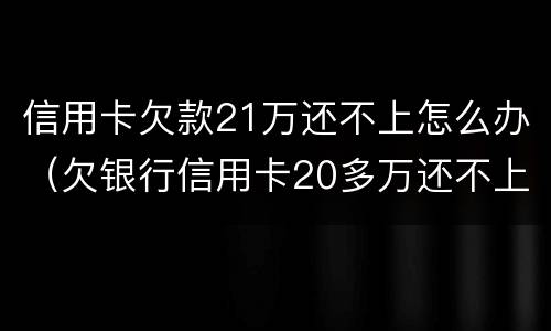 信用卡欠款21万还不上怎么办（欠银行信用卡20多万还不上咋办）