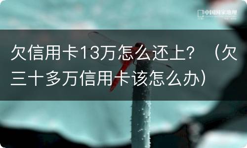 欠信用卡13万怎么还上？（欠三十多万信用卡该怎么办）