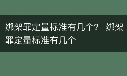 绑架罪定量标准有几个？ 绑架罪定量标准有几个