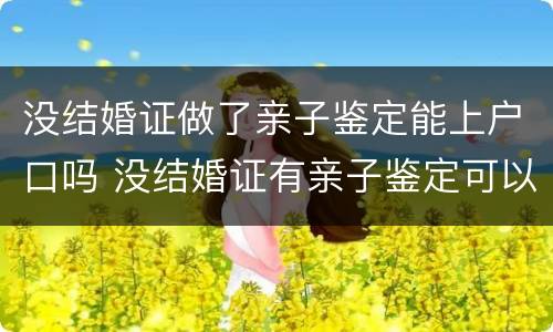 没结婚证做了亲子鉴定能上户口吗 没结婚证有亲子鉴定可以上户口吗