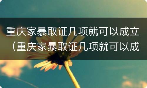 重庆家暴取证几项就可以成立（重庆家暴取证几项就可以成立了）