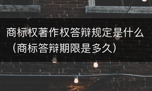商标权著作权答辩规定是什么（商标答辩期限是多久）