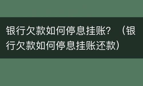银行欠款如何停息挂账？（银行欠款如何停息挂账还款）