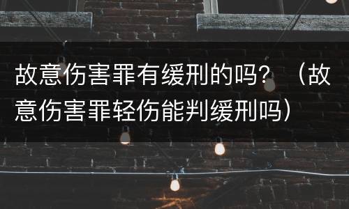 故意伤害罪有缓刑的吗？（故意伤害罪轻伤能判缓刑吗）