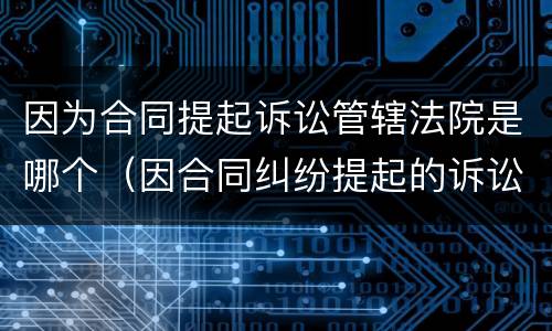 因为合同提起诉讼管辖法院是哪个（因合同纠纷提起的诉讼什么人民法院有管辖权）