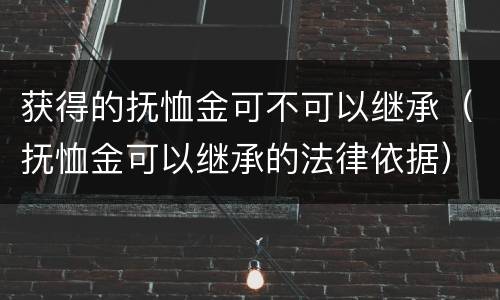 获得的抚恤金可不可以继承（抚恤金可以继承的法律依据）