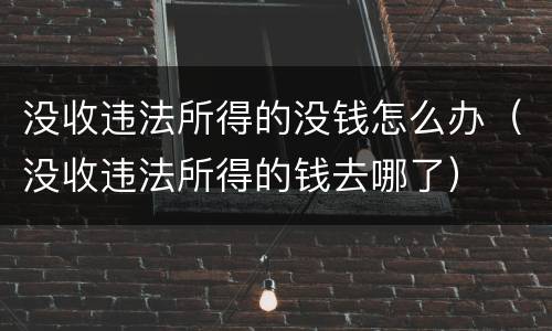 没收违法所得的没钱怎么办（没收违法所得的钱去哪了）
