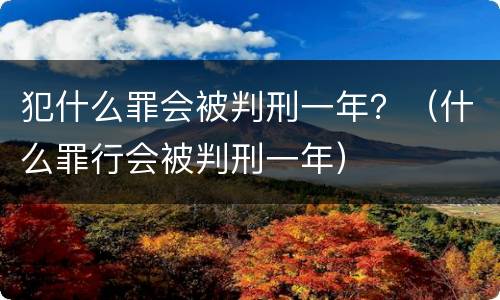 犯什么罪会被判刑一年？（什么罪行会被判刑一年）