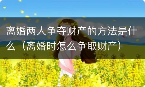 离婚两人争夺财产的方法是什么（离婚时怎么争取财产）