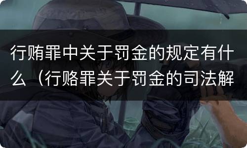 行贿罪中关于罚金的规定有什么（行赂罪关于罚金的司法解释）