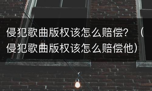 侵犯歌曲版权该怎么赔偿？（侵犯歌曲版权该怎么赔偿他）