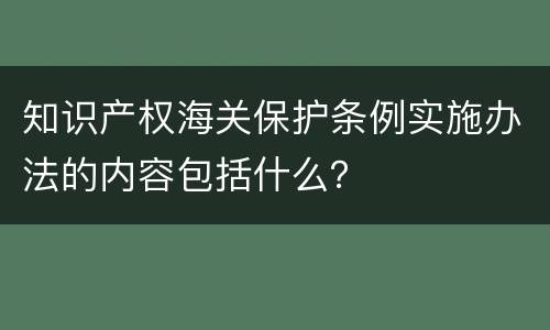 知识产权海关保护条例实施办法的内容包括什么？