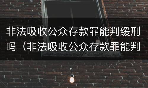 非法吸收公众存款罪能判缓刑吗（非法吸收公众存款罪能判缓刑吗知乎）