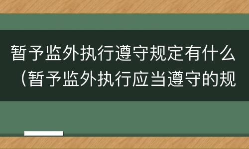 暂予监外执行遵守规定有什么（暂予监外执行应当遵守的规定）