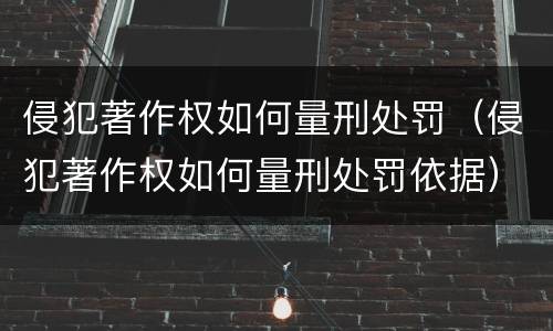 侵犯著作权如何量刑处罚（侵犯著作权如何量刑处罚依据）