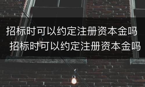 招标时可以约定注册资本金吗 招标时可以约定注册资本金吗