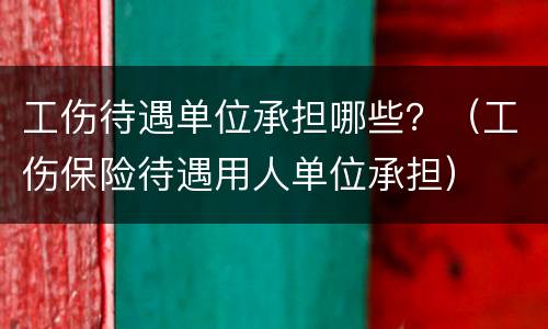 工伤待遇单位承担哪些？（工伤保险待遇用人单位承担）