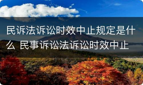民诉法诉讼时效中止规定是什么 民事诉讼法诉讼时效中止
