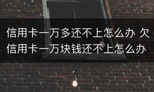 信用卡一万多还不上怎么办 欠信用卡一万块钱还不上怎么办