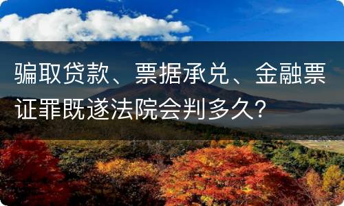 骗取贷款、票据承兑、金融票证罪既遂法院会判多久？