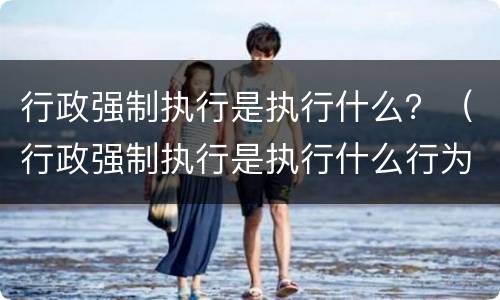 行政强制执行是执行什么？（行政强制执行是执行什么行为）