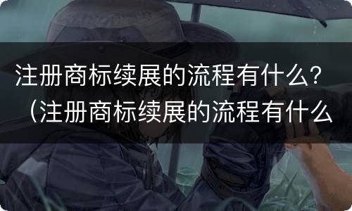 注册商标续展的流程有什么？（注册商标续展的流程有什么影响）