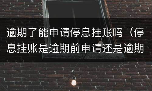 逾期了能申请停息挂账吗（停息挂账是逾期前申请还是逾期后申请）