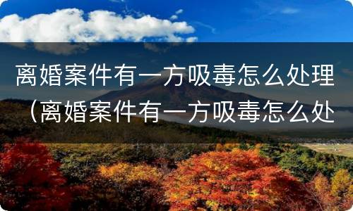 离婚案件有一方吸毒怎么处理（离婚案件有一方吸毒怎么处理呢）