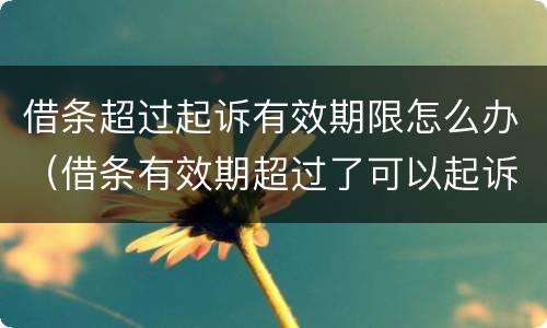 借条超过起诉有效期限怎么办（借条有效期超过了可以起诉对方吗）