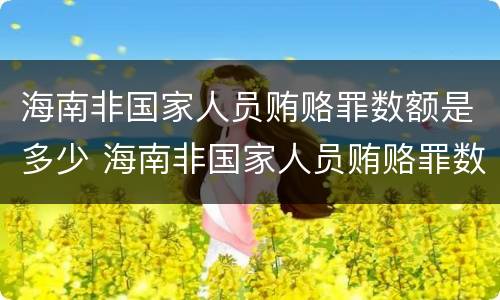 海南非国家人员贿赂罪数额是多少 海南非国家人员贿赂罪数额是多少钱